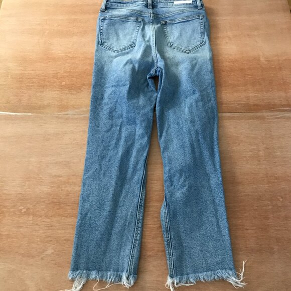 Cello Jeans Women 7 Blue High Rise Distressed Destroyed Raw Hem Medium Wash - Picture 2 of 13
